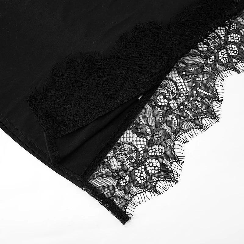 CUTENOVA  2025 Spring And Summer New Solid Color Sleeveless Lace Patchwork Sling High Split Dress Sexy Hottie Fashion Dresses