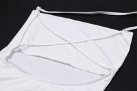 WhereMery Elegant Women Ruffles Backless Mini Dress Y2K Fashion Sleeveless Halter 2024 Summer Dresses Sexy Low-cut Tight Vestido