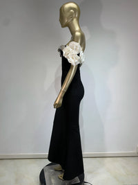 Women Celebrity Summer Sexy Off Shoulder Black Flower Maxi Long Bodycon Bandage Dress 2024 Elegant Evening Club Party Outfit