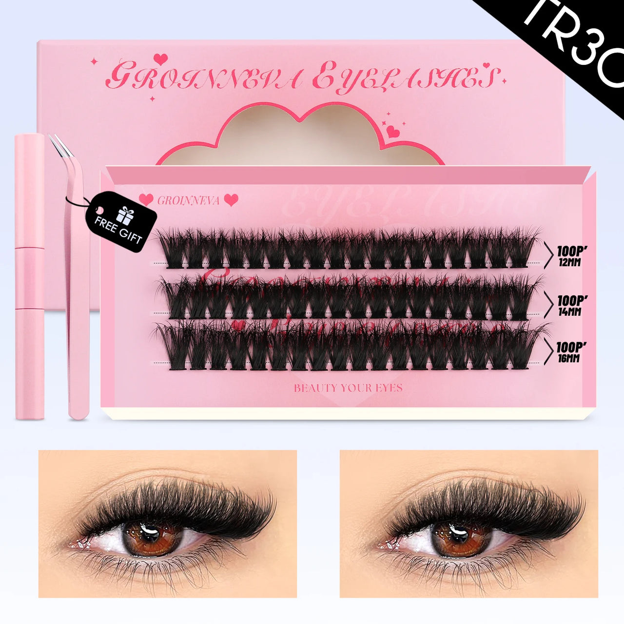 GROINNEYA Cluster Lashes Kit Manga