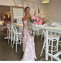 2023 Summer New Dresses For Women Spaghetti Strap Lace Hollow Out Low Cut Sexy A-lin Long Dress Beach Vacation Fashion Vestidos
