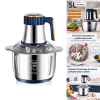 Electric Meat Grinders 5L Food Crusher Stainless Steel Multifunctional Vegetable Slicer Processor Blenders