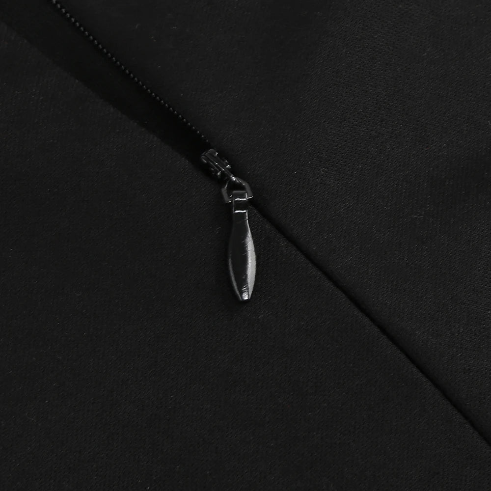 Women's New Sexy Black Decorative FlowerBreast wrapping Dress, Fashion Slim Fit Open Back Bottom Split Party Dress Long