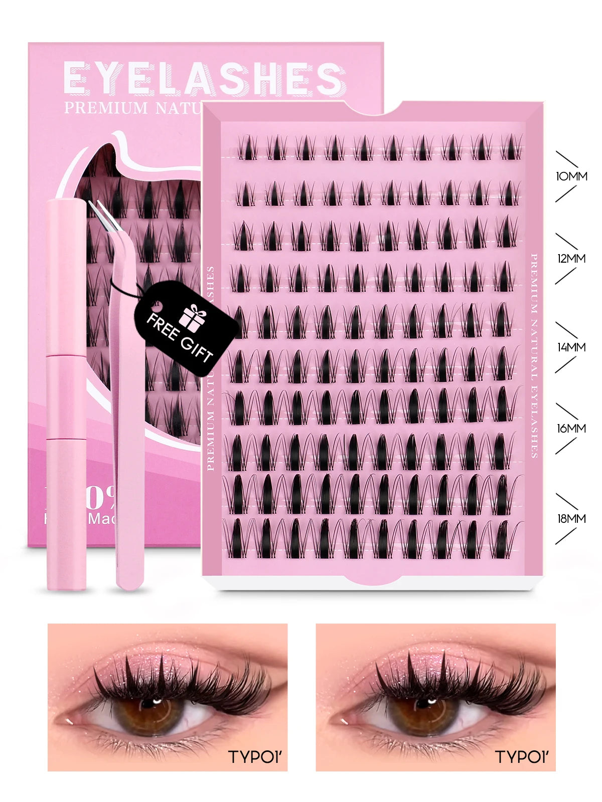 GROINNEYA Cluster Lashes Kit Manga