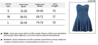 Leosoxs Fake Denim Strapless Sexy Dress Women Summer Trend Skinny Hipster Fashion Concert Birthday Party Clubwear Y2K Bodycon