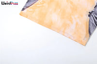 Weird Puss Chic Gradient Print Women Dress See Through Long Sleeve O-Neck Skinny Special Wing Hipster Bodycon Midnight Clubwear