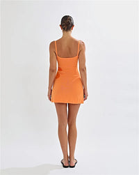 Mozision Spaghetti Strap Print Knit Mini Dress For Woman Robe Summer New Sleeveless Backless Beach Holiday Club Dress Knitwear