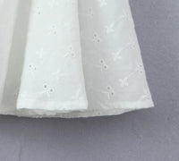 Sexy White Embroidery Flower Roll up Collar Off Shoulder Low Waist Ruched Pleated Swing Mini Dress Women Sexy Summer Robe Party