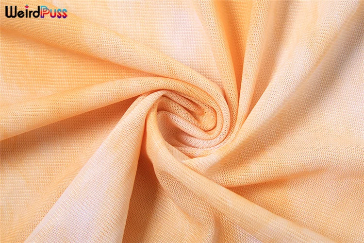 Weird Puss Chic Gradient Print Women Dress See Through Long Sleeve O-Neck Skinny Special Wing Hipster Bodycon Midnight Clubwear