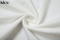 kliou Halter Women Dresses Classic New Panelled Trim Backless V-neck Body-shaping Simple Vestidos Female Summer Thin Streetwear