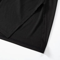 Oshfall Autumn new long sleeved pleated side opening buttocks sexy French dress for European and American women