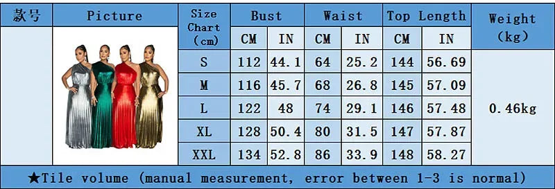 Elegant Women Even Dresses Luxury Maxi Long Metallic Pleated Dress One Shoulder Sleeveless Premium Shiny Shimmer Gowns