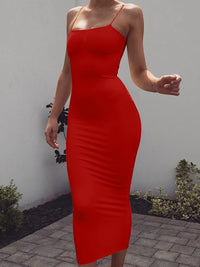 2025 New Spring Summer Women's High Elastic Sleeveless Backless Dress Long Sling Dresses Club Sexy Suspender Dress