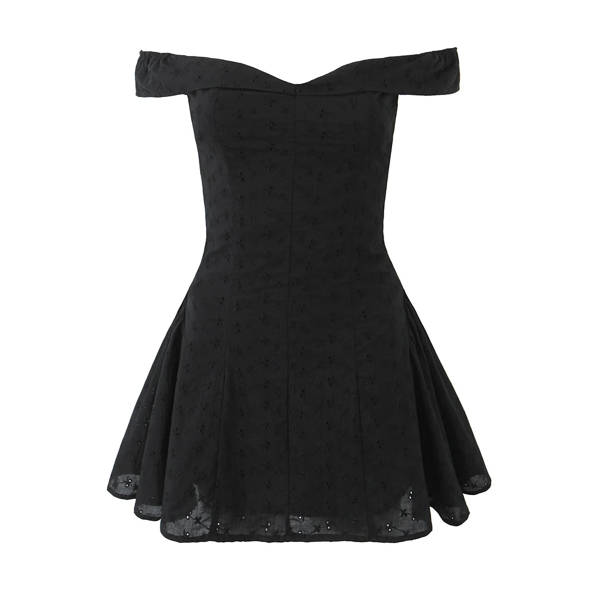 Sexy White Embroidery Flower Roll up Collar Off Shoulder Low Waist Ruched Pleated Swing Mini Dress Women Sexy Summer Robe Party