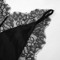 CUTENOVA  2025 Spring And Summer New Solid Color Sleeveless Lace Patchwork Sling High Split Dress Sexy Hottie Fashion Dresses