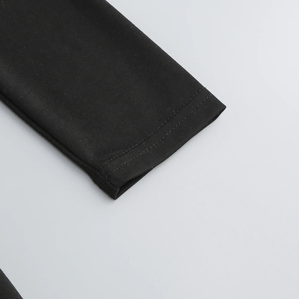 Women's New Sexy Black Decorative FlowerBreast wrapping Dress, Fashion Slim Fit Open Back Bottom Split Party Dress Long