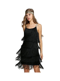 Vintage Vestidos 1920s Flapper Girl Fancy Dress Great Gatsby Dress Costumes Slash Neck Strappy Fringe Swing Party Dress Women