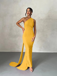 Hugcitar One Shoulder Backless Adjustable Scarf Loop Ruched Sexy Maxi Dress 2024 Women Elegant Y2K Streetwear Festival Outfit