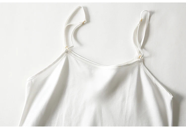 SuyaDream Woman Mini Dress 19mm 100%Real Silk Sleeveless Solid Spaghetti Strap Sleep Dresses 2025 Elegant Chic Clothes