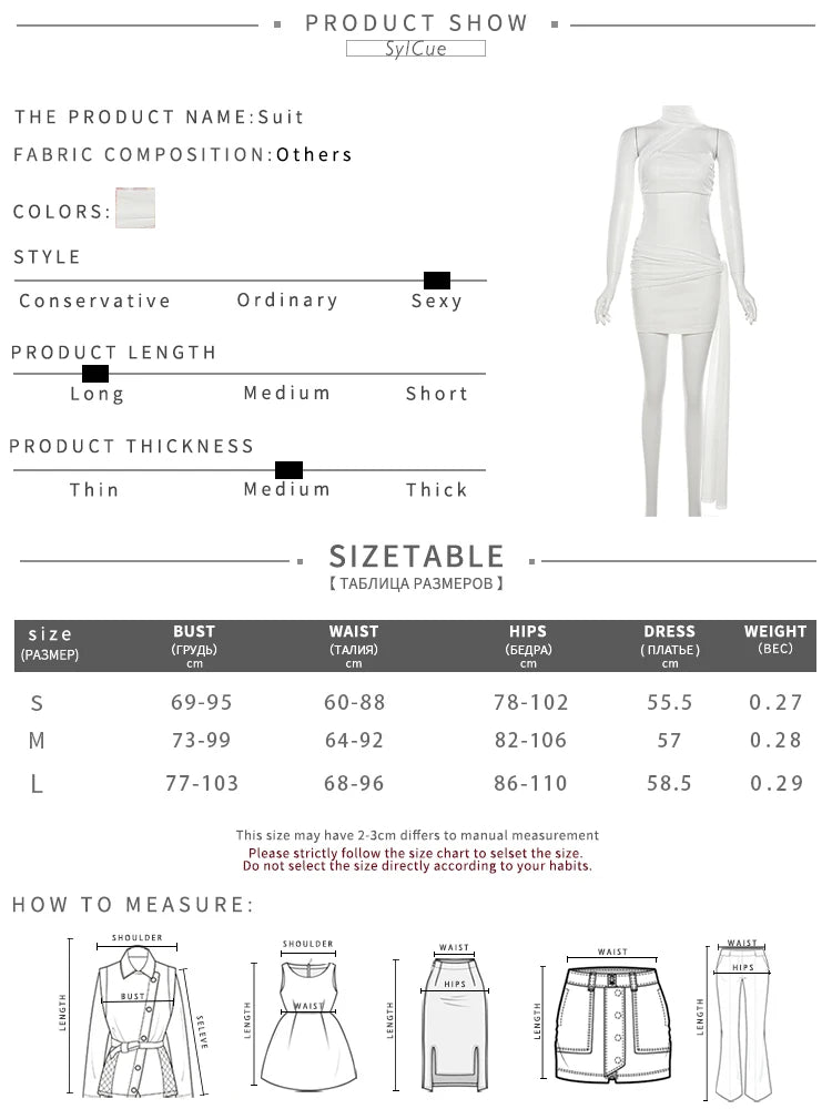 Sylcue Summer Bachelor Party White Simple Elegant Mature Beautiful Confident Feminine Sexy Women's Short Tight Dress