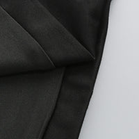 Women's New Sexy Black Decorative FlowerBreast wrapping Dress, Fashion Slim Fit Open Back Bottom Split Party Dress Long