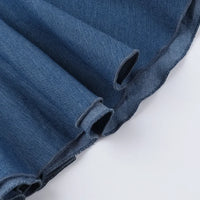 Leosoxs Fake Denim Strapless Sexy Dress Women Summer Trend Skinny Hipster Fashion Concert Birthday Party Clubwear Y2K Bodycon