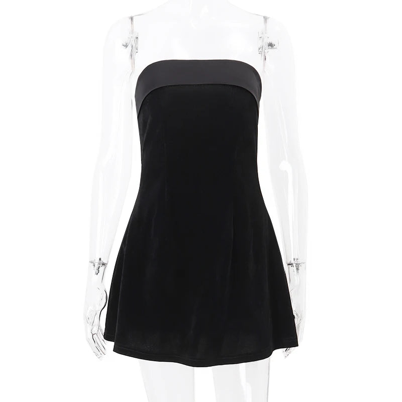 WhereMery Sexy Off Shoulder Backless Mini Dress Elegant Sleeveless Slim A-line Dresses Fashion Evening Club Party Women Vestidos