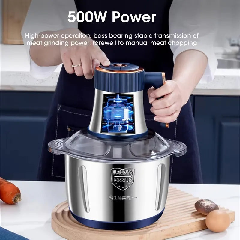 Electric Meat Grinders 5L Food Crusher Stainless Steel Multifunctional Vegetable Slicer Processor Blenders