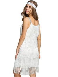 Vintage Vestidos 1920s Flapper Girl Fancy Dress Great Gatsby Dress Costumes Slash Neck Strappy Fringe Swing Party Dress Women