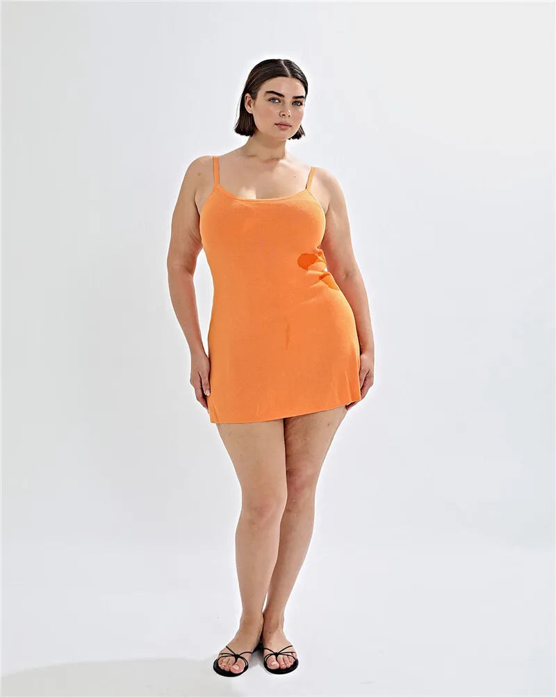 Mozision Spaghetti Strap Print Knit Mini Dress For Woman Robe Summer New Sleeveless Backless Beach Holiday Club Dress Knitwear