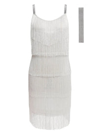 Vintage Vestidos 1920s Flapper Girl Fancy Dress Great Gatsby Dress Costumes Slash Neck Strappy Fringe Swing Party Dress Women