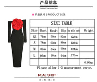 Women's New Sexy Black Decorative FlowerBreast wrapping Dress, Fashion Slim Fit Open Back Bottom Split Party Dress Long