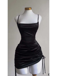 Sexy Sleeveless Backless Bodycon Mini Dress Women Summer Satin Lace Up Party Club Dresses Streetwear Evening Black Y2K 2025 Robe