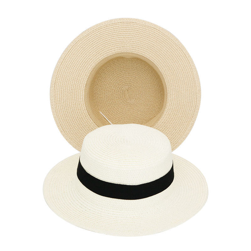 21 Color Square Buckle Dome Panama Lafite Flat Straw Hat