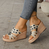 Bohemian Open Toe Sequin Slippers Women