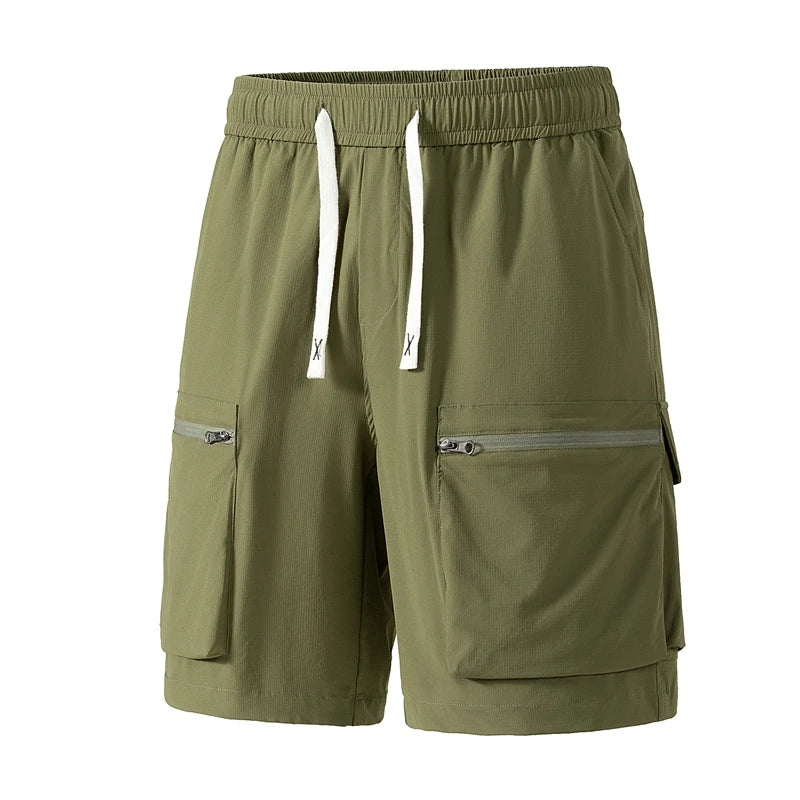 Summer Casual Shorts Men's Plus Size Elastic Waist Quick-dry Sports Shorts Jogger Fishing Cycling Multi-pocket Overalls Shorts