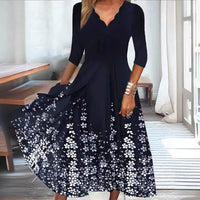 Women's Polka Dot Floral Wave Dress