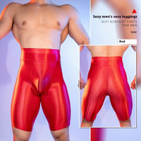 High Elastic Lightweight Breathable Shiny Silky Plastic Leg Belly Contracting Men's Underwear