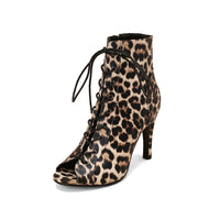 Peep Toe Frosted Casual Shoes Front Lace-up High Heel Sandals