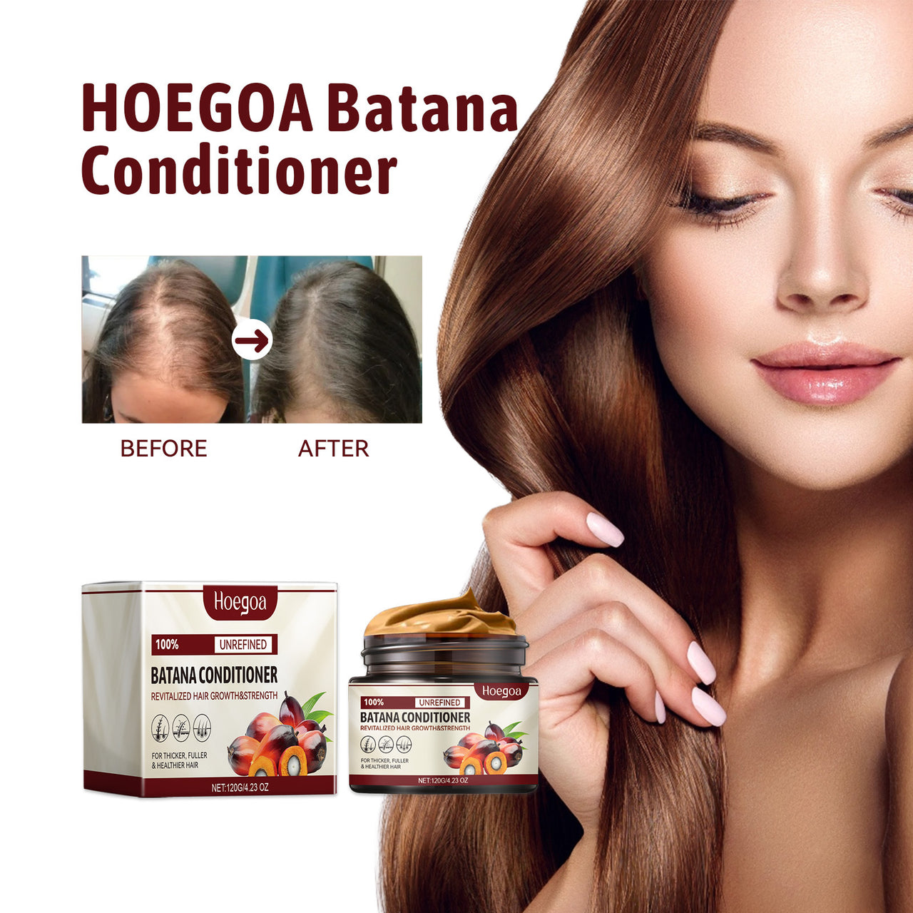 Hoegoa Batana Hair Conditioner Keratin Hair Conditioner Softens And Activates Fluffy Repair Dry And Plump Hair Conditioner