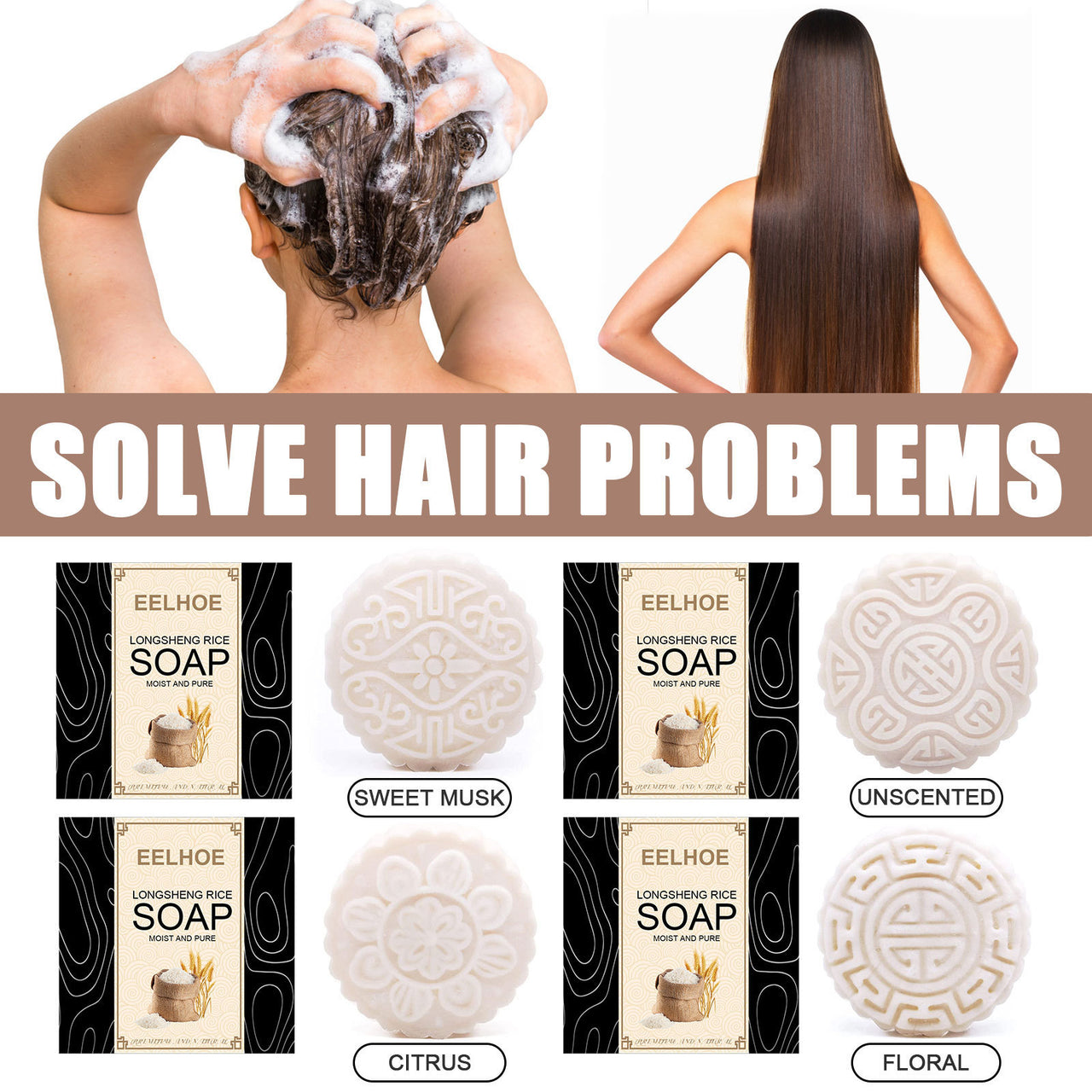 Water Soap Shampoo Soap Nourishes Frizz, Conditioner And Softens Hair