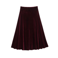 European And American Fashion Velvet Temperament Wave Skirt