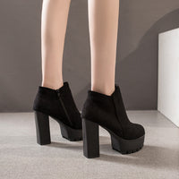 Thick Heel Fleece-lined Warm Short Boots