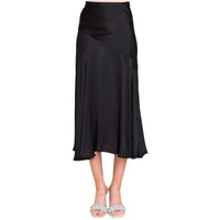 European And American Satin Skirt High Waist Elastic Split Stitching