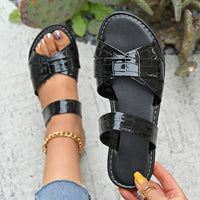 Plus Size Slippers Cross-strap Flat Slippers