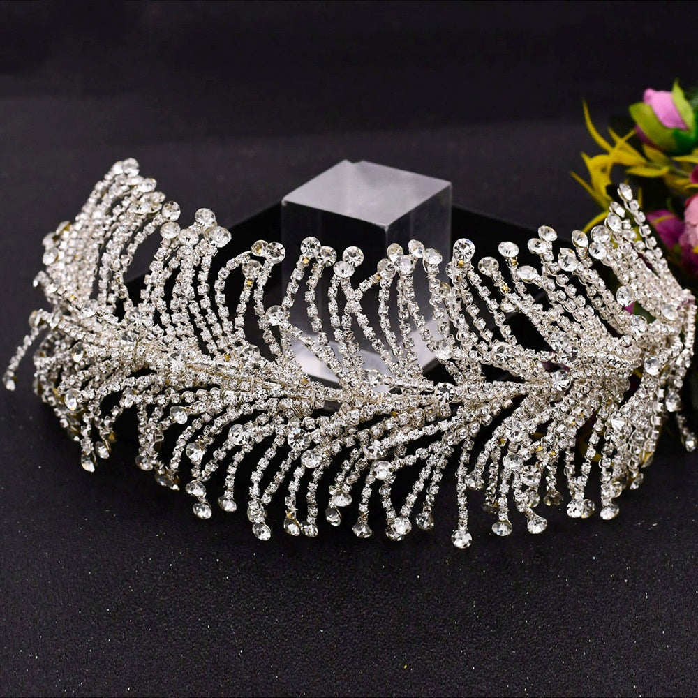 Handmade Chain Rhinestone Soft Silk Hair Accessories