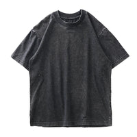 Washed And Worn Heavy Cotton T-shirt Men's Short Sleeve