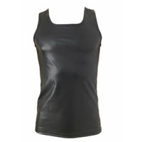 Simple U-neck Tight Slimming Glossy Off-the-shoulder Vest