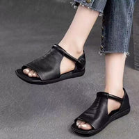 Summer Hollow Women's Sandals Flat Soft Bottom Low-top Roman Shoes