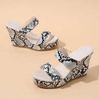Women's Plus Size Snake Wedge Slippers